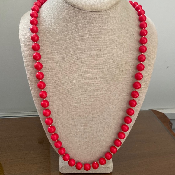 Vintage Red-Beaded Necklace - Picture 1 of 3
